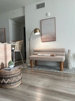 Beige Side Bench