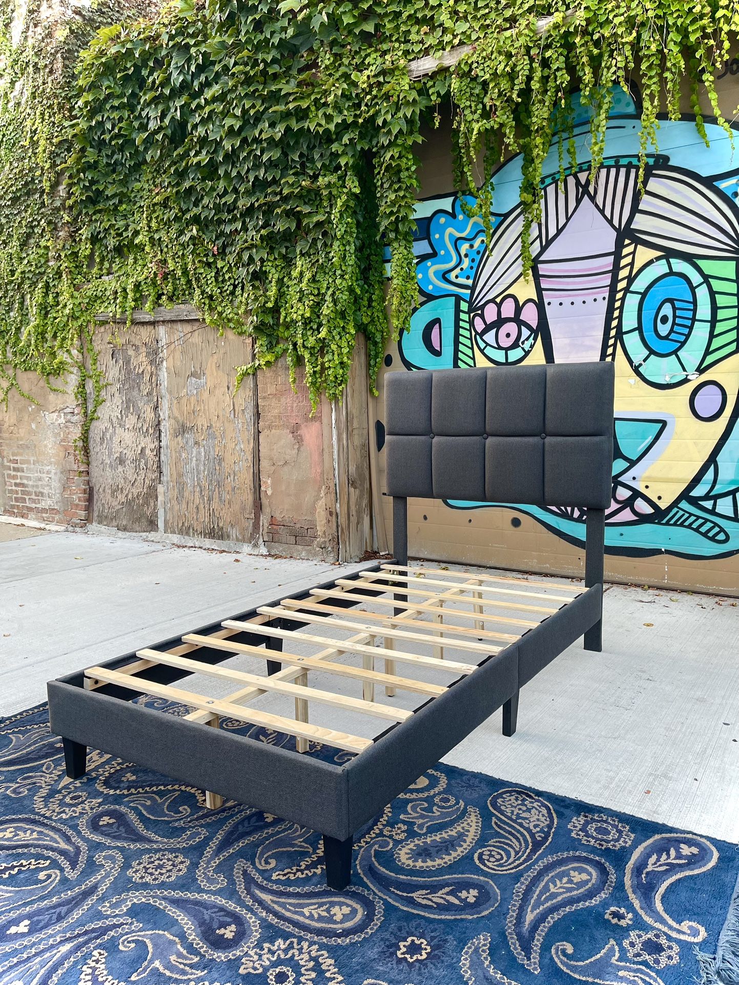 Gray Twin Bed Frame (Delivery Available)