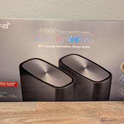 New ASUS ZenWiFi AX XT8 AX6600 Tri-Band Mesh WiFi 6 System 2 Pack