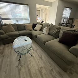 Luxury Olive Green Down-Filled Sectional – Rene Cazares