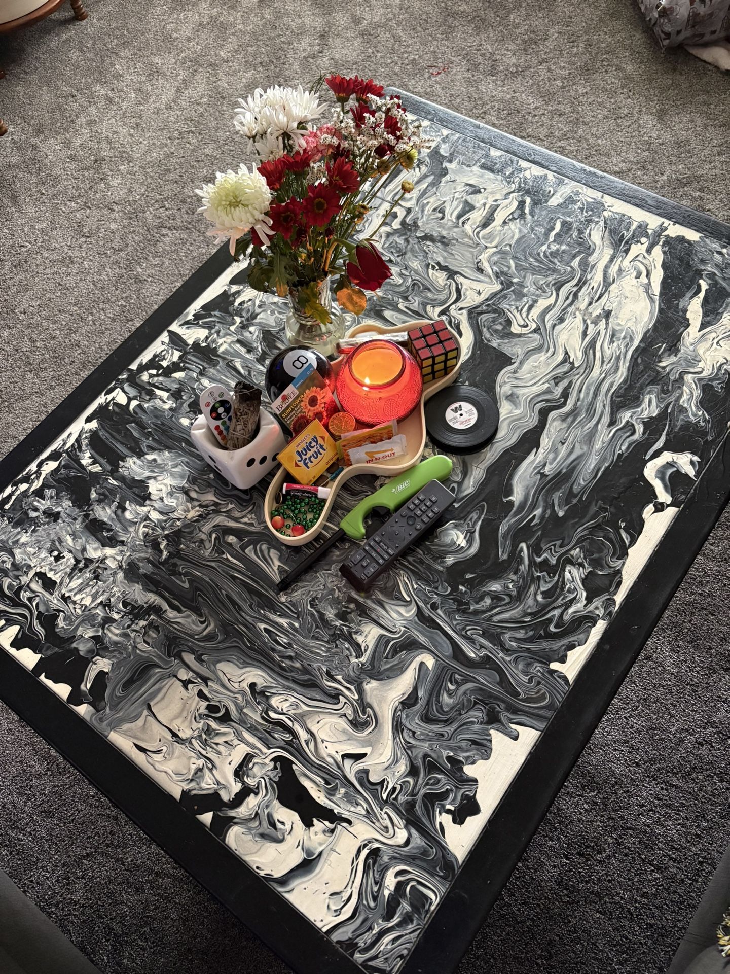 Modern Marble-Style Coffee Table