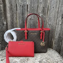 Michael Kors Jet Set Xs Tote + Wallet 