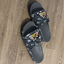 Disney Dark Grey Slide Crocs size 9 W 7 M