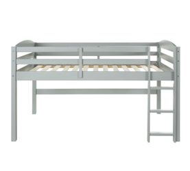 Grey Solid Wood Low Kids Loft Bed w/ like new Certipur-US low VOC, low chemical mattress