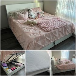 MAKE OFFERS KING SIZE BED FRAME+ MATTRESS *DOWNSIZING*