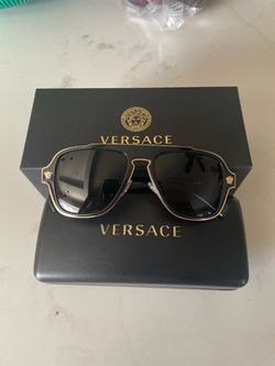 Versace Aviator Sunglasses Black and Gold