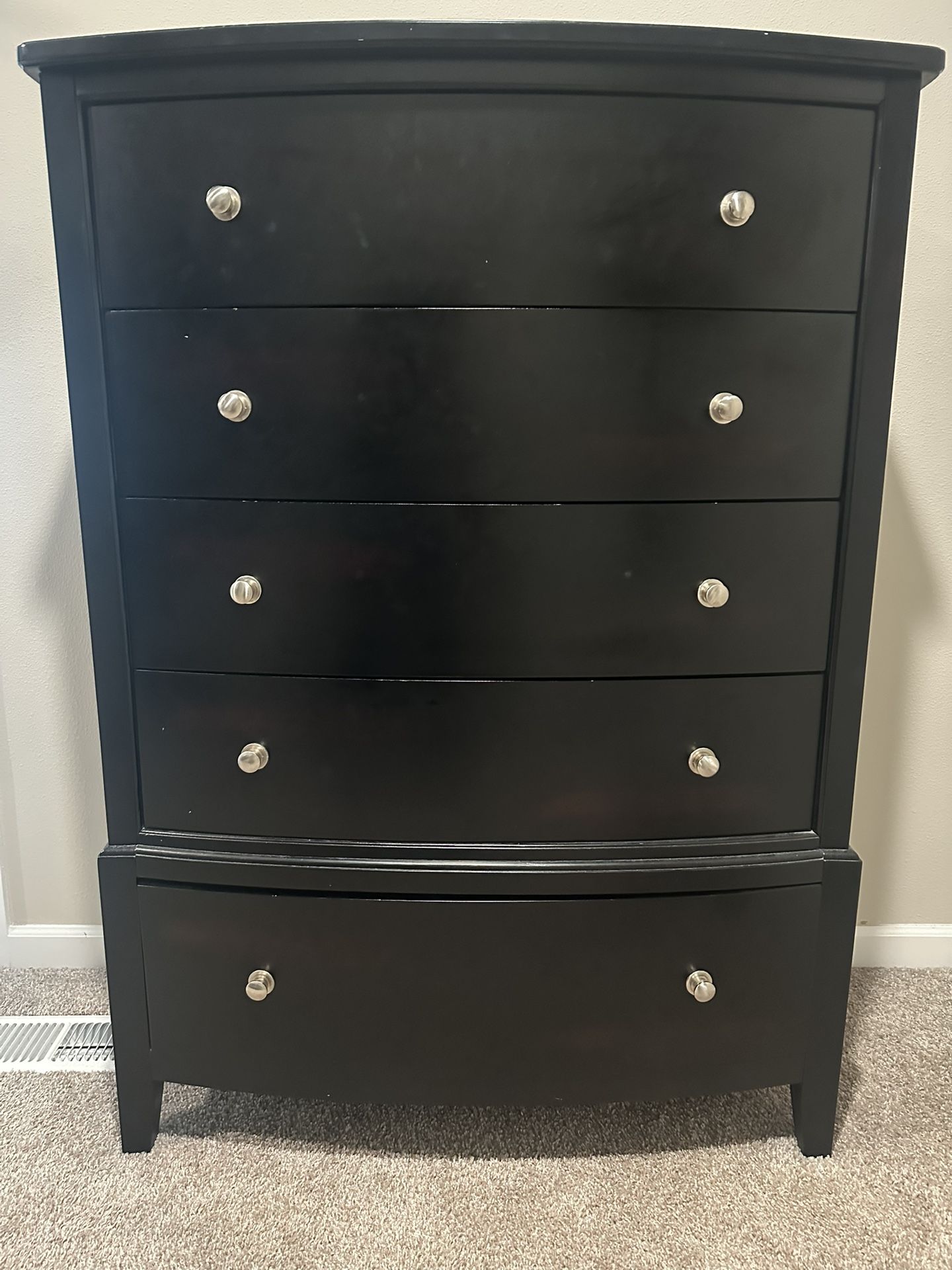 Black Wood Dresser (approximately 4.5’ X 3.5’ )