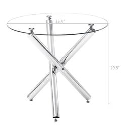 Round Glass Dining Table 