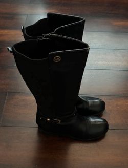 Little Girls Clothes And Shoes Michael Kors Black Zip Up Boots Size 2 Youth 