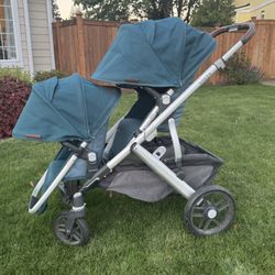 UPPAbaby Vista V2 Stroller W/Rumble Seat | Rare Color: Deep Sea