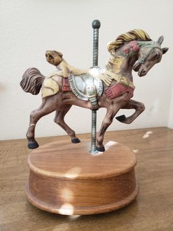 8" Musical Horse Carousel 