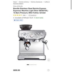 Breville Expresso Coffee Maker Best Machine Price Firm 