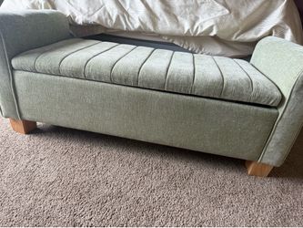 Modern Sage Green Storage Bench / Ottoman