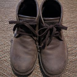 ECCO Goretex Chukka Boots Comfort Shoes Brown Leather Men's Size 5
