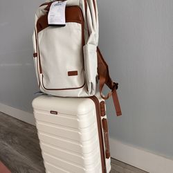 Beige 2-Piece Luggage Set – Brand New
