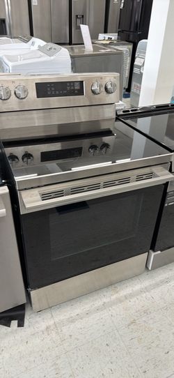 🇺🇸4th of July Save more🇺🇸 LG 30-in Glass Top 5 burners 6.3-cu ft Air Fry Convection Oven Freestanding Electric Range with WipeClean Coating ( Stai