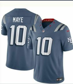 New! Drake Maye #10  New England Patriots  Rivalries Collection Game Player Jersey   XL