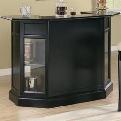 New! Inwood Contemporary Black Bar with Wine Rack and Stemware Storage $39 Down (NO CREDIT CHECK FINANCING)