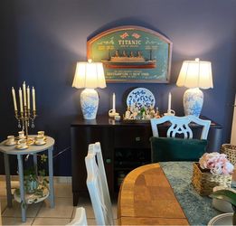 Blue & White table lams from Brook Brothers