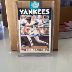 1986 Willie Randolph, Topps Archives Autograph /36