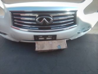 2013-2015 Infiniti QX60 Complete Front Bumper With Grill And Emblem And Fog Lights With Accessories And Parking Assistant Sensors Oem.