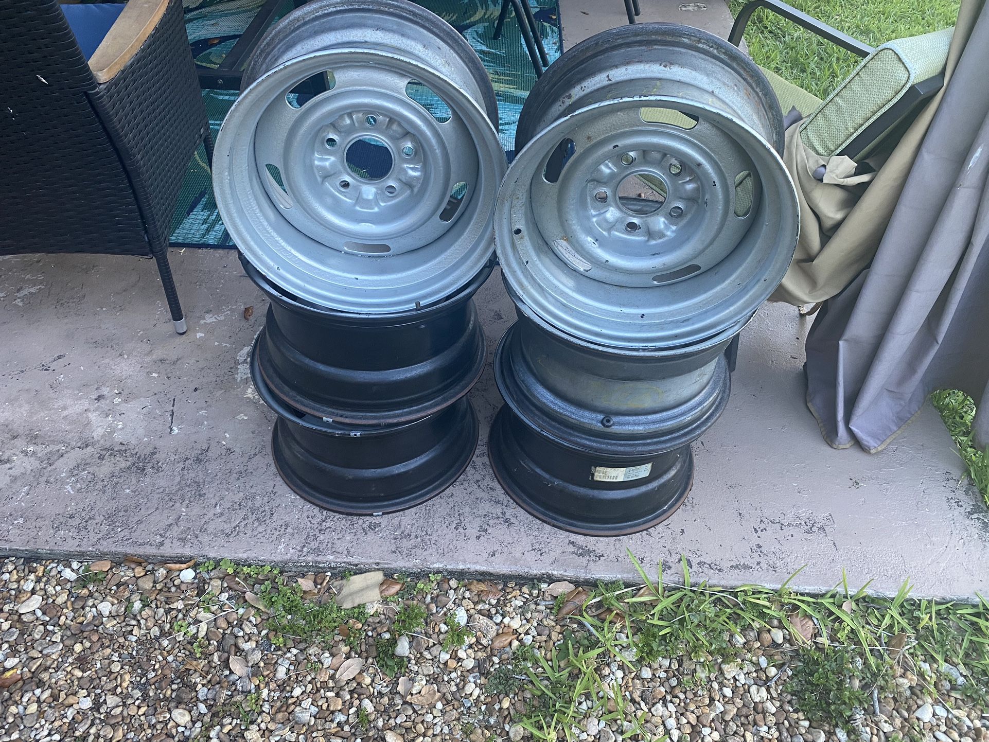 15x8 Corvette Rally Wheels With Rings Set Of 6