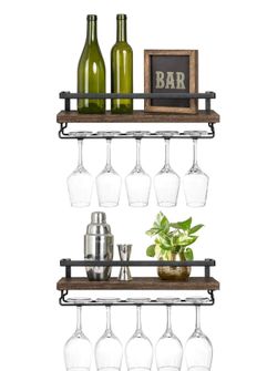Wall mounted wine rack set of 2