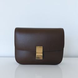 Celine Brown Shoulder Bag Gold Hardware | Adjustable Strap | Dust Bag Included
