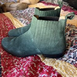 Teal Suede, Modern Lowcut Boots 