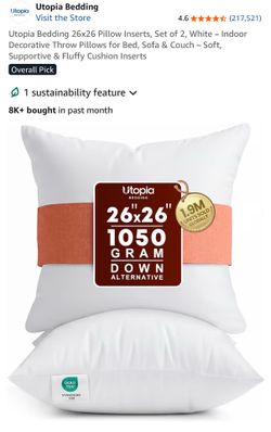 Utopia Bedding Square Throw Pillows Insert Pack of 2, White