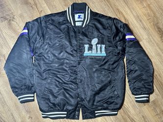 Starter Super Bowl LII at Minnesota 2018 GIII Collab Satin Jacket Black Mens L
