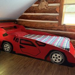 90’s Red Race Car Bed and Matching Gas Tank Dresser