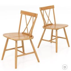 Dining Chairs Set of 2 Farmhouse Kitchen Chair with Rubber Wood Frame