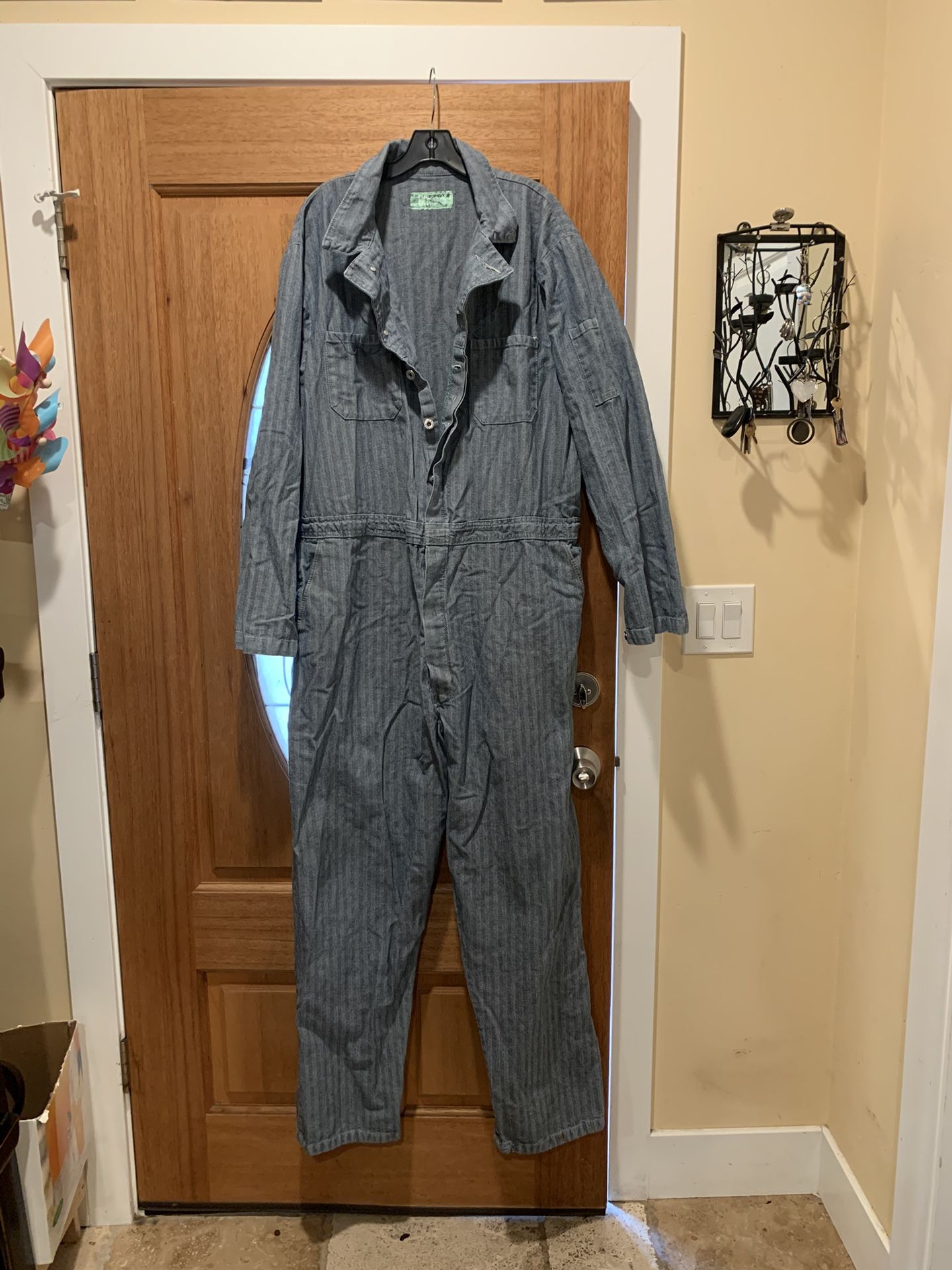 Work overalls. Gray. Sizes: 48. Good condition. $10 each.