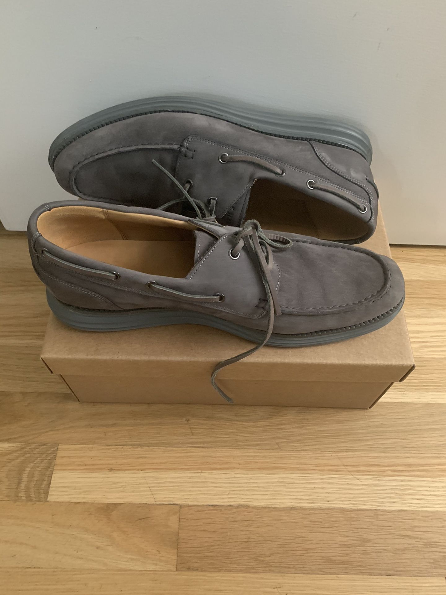 Cole Hann. Grey Boat Shoes. Size 13. Nike Lunar bottom. Low usage, like New.