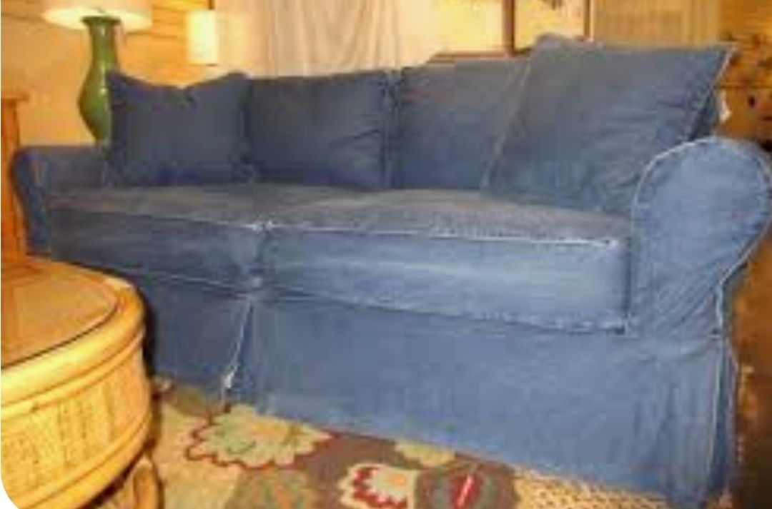 Denim couch & loveseat