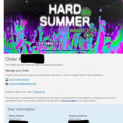 2 Hard Summer 2 Day GA Tickets