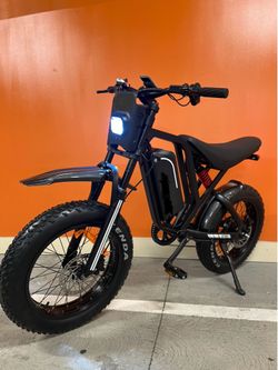 52V/1500W Electric Dirt Bike Style E-Bike, 40mph, XL 25ah Battery, Full Suspension, 20x4.0