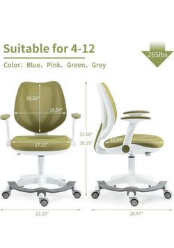 Brand new Kids Desk Chair, Computer Chairs with Armrest and Footrest for Boys Girls Cute Mesh Ergonomic with Adjustable Height Swivel Safe Sit-Locking