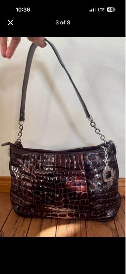 Brighton Croc-Embossed Leather Shoulder Bag