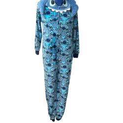 Disney Stitch Blue  Character Hooded Blanket PTP 26”, Length 65” Unisex size M/