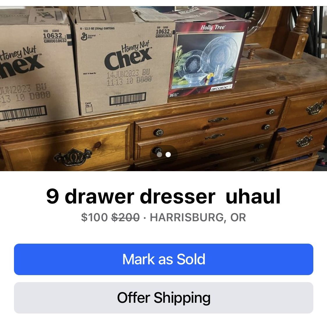 9 Drawer Dresser 6ft By 2 in a Half