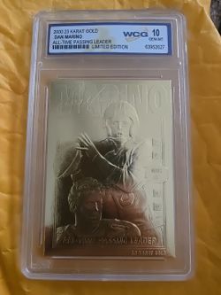 Dan Marino 23KT Gold All time passing leader yards Graded card 10 GEM Mint