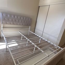 Queen Bed Frame + Mattress - Good Condition