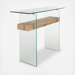 West Elm Glass/wood Entry Table & Coffee Table 
