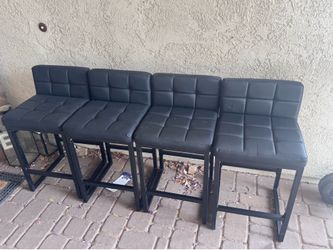 Set of 4 Thickened Metal Barstools Counter Stools