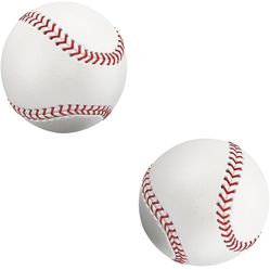 2 Pack Blank Baseballs Solid Cork Core, 9 Inch Baseball Balls Unmarked Autographs Baseball for League Play, Pitching, Hitting, Batting, Fielding, Auto