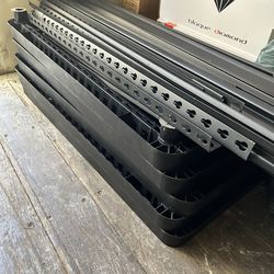 Metal with Wood shelves