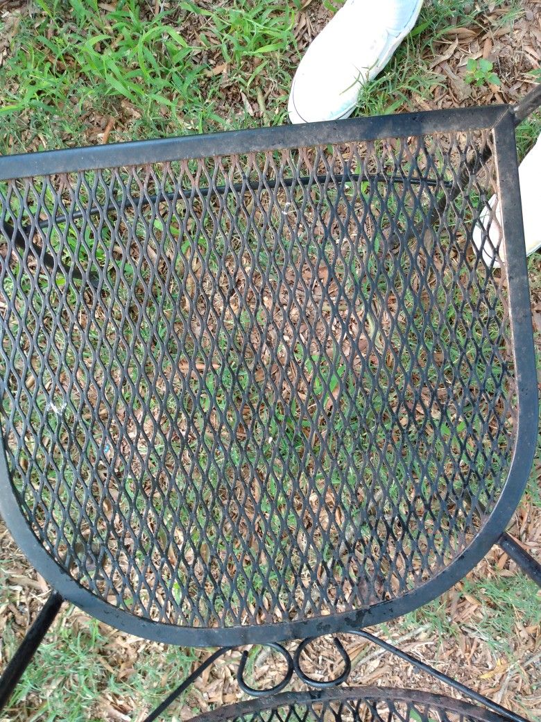 Vintage Wrought Iron Table - Chairs