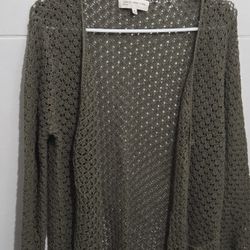 Jones New York Women’s Crocheted Cardigan Size Medium 3/4 Sleeve